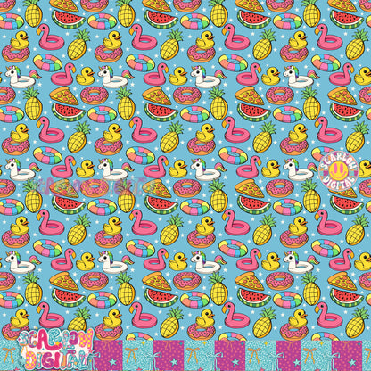 Pool Floats Seamless Pattern Digital Design