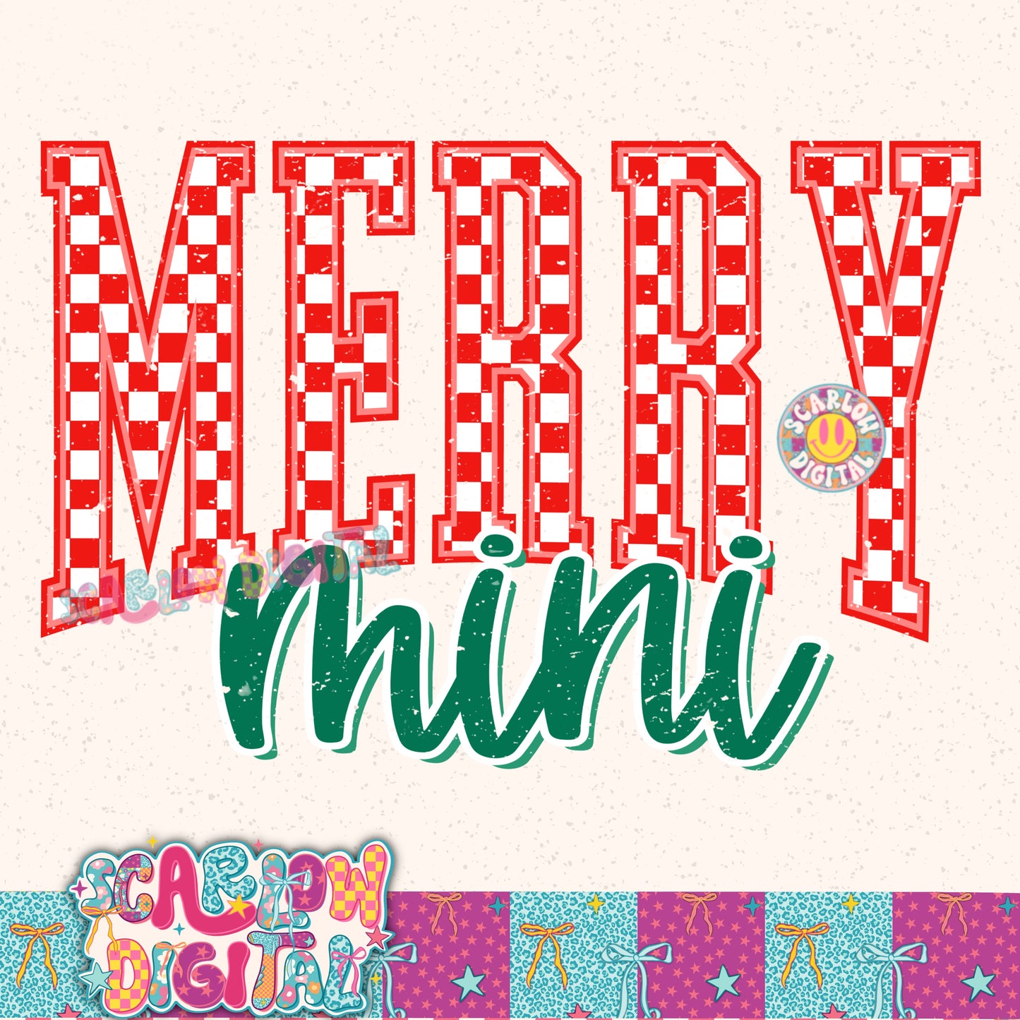 Merry Mini PNG Digital Design