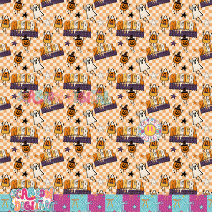 Magical Halloween Seamless Pattern Digital Design
