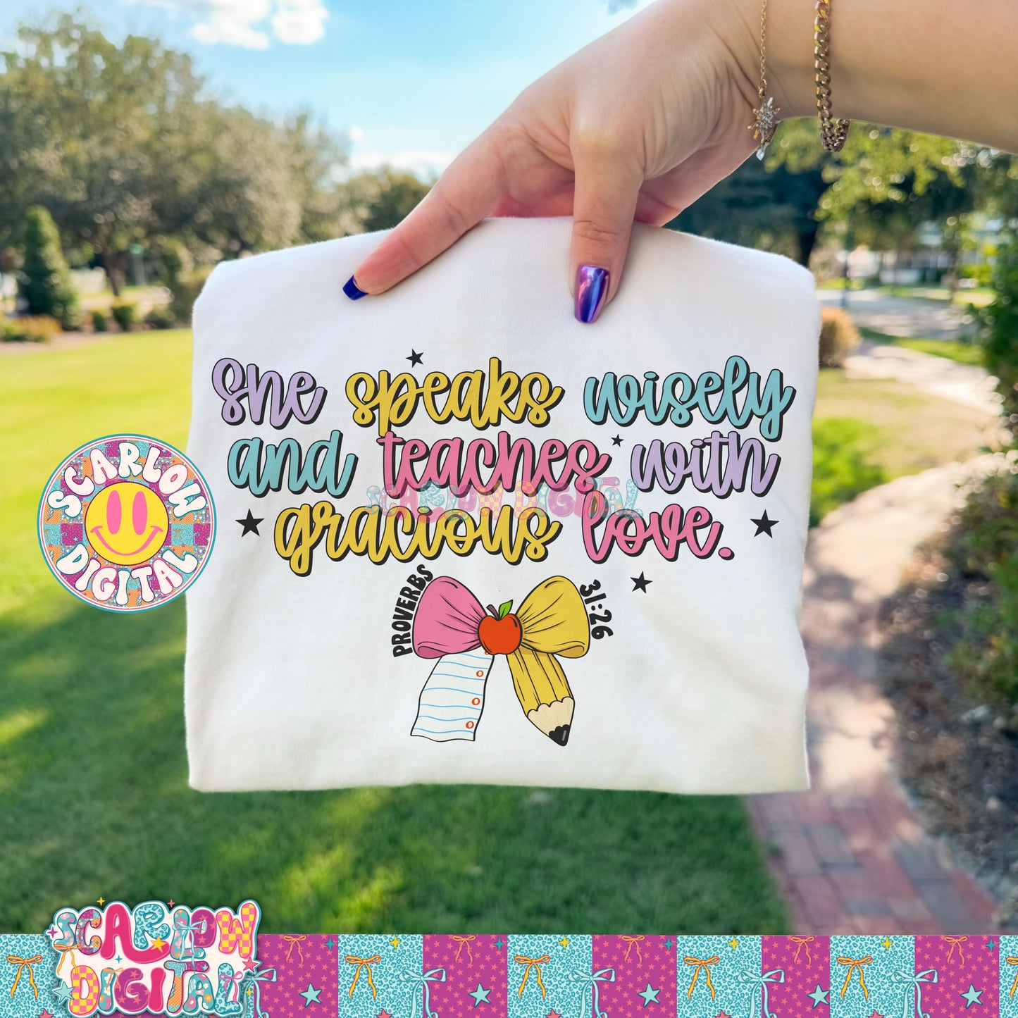 She Speaks Wisely and Teaches With Gracious Love Teacher PNG Digital Design