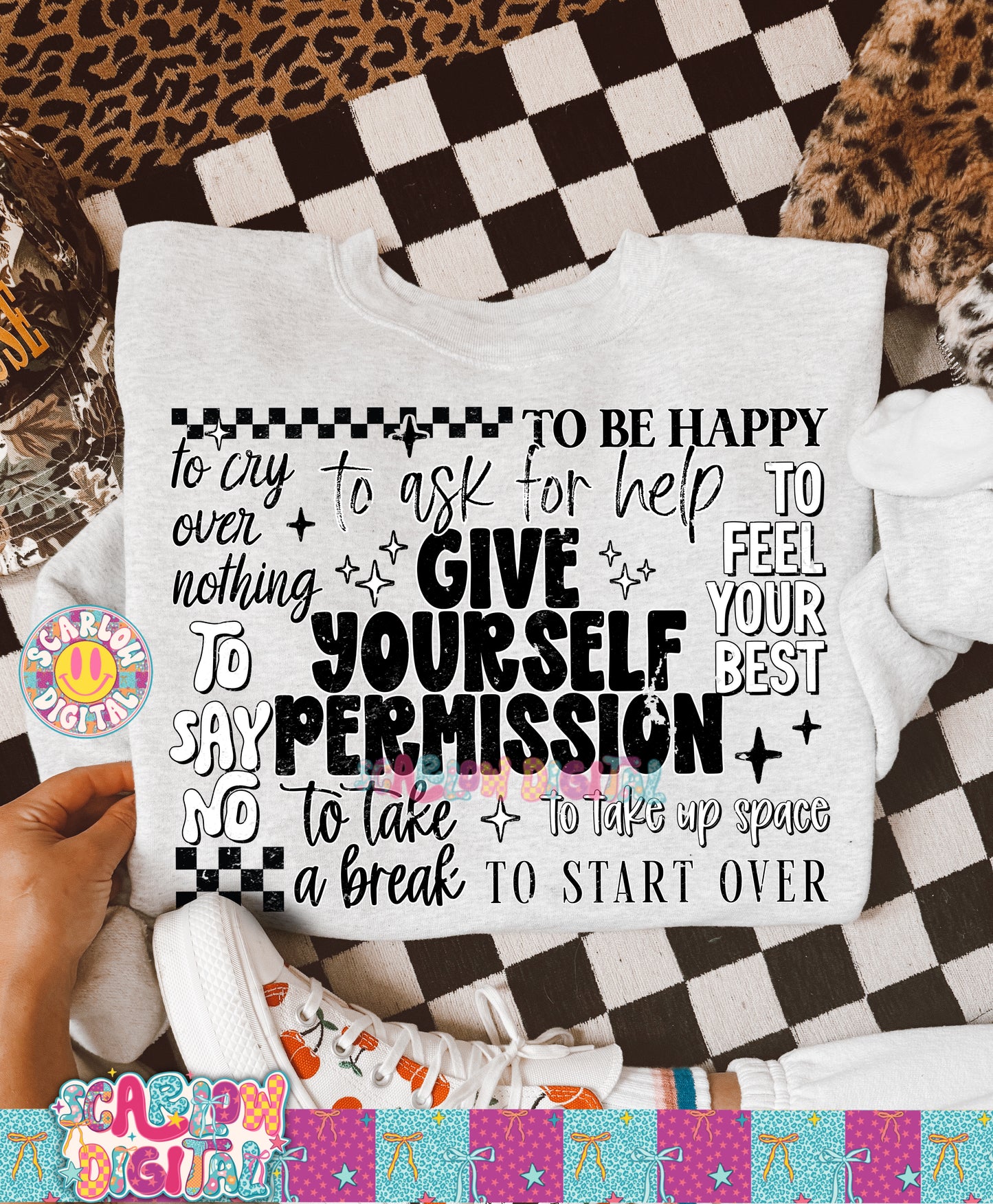 Give Yourself Permission PNG Digital Design