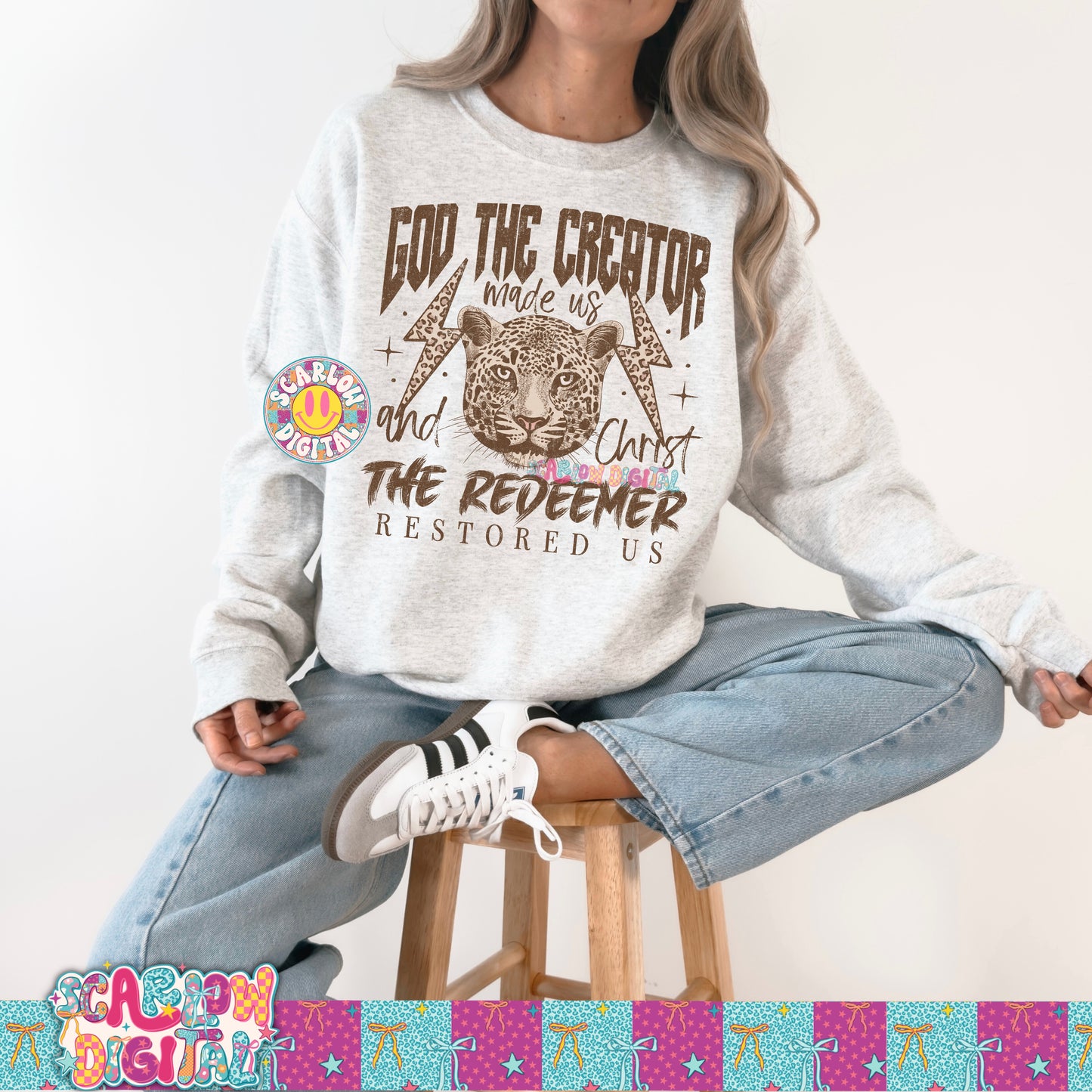 God The Creator Made Us And Christ The Redeemer Restored Us PNG Digital Design