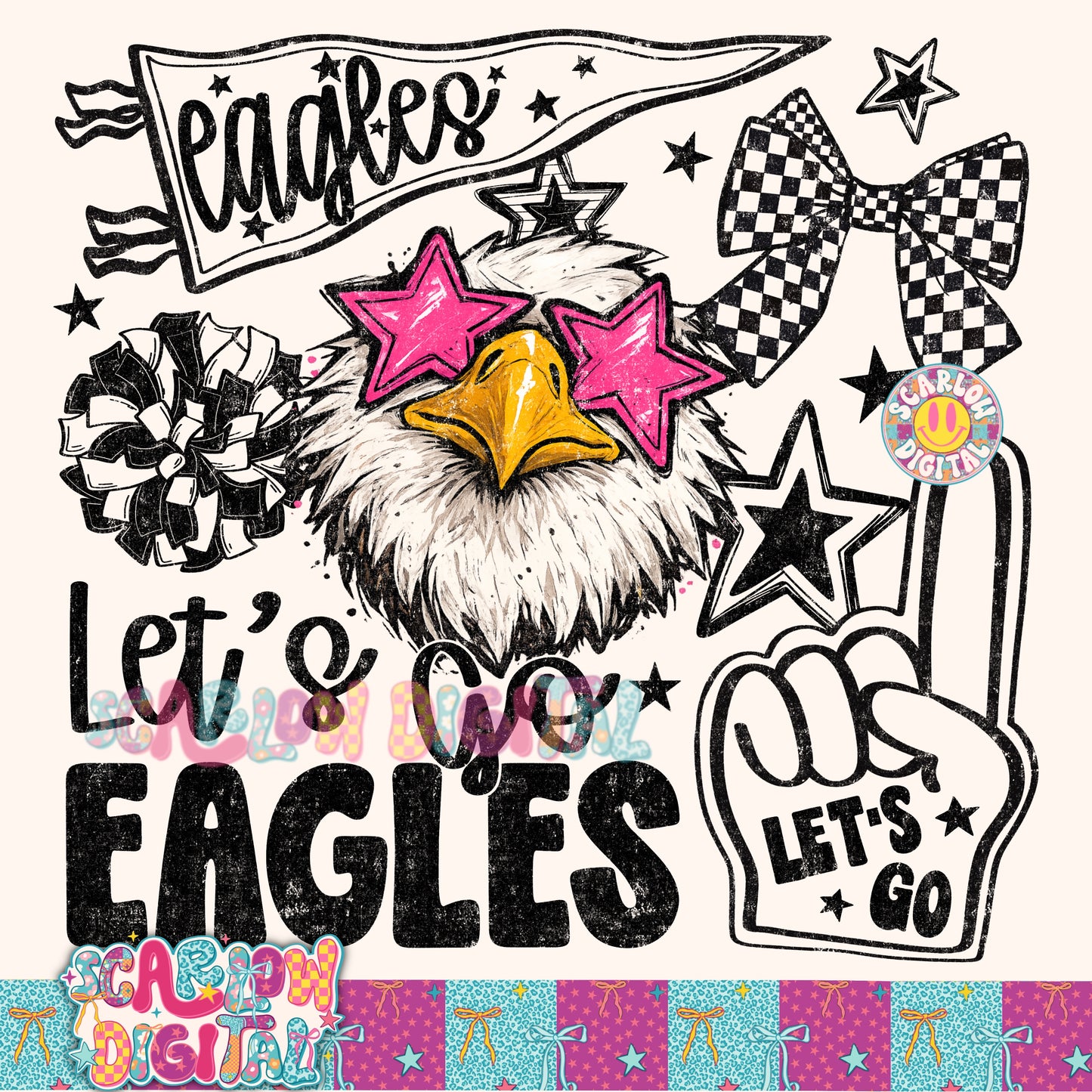 Eagles Mascot PNG Digital Design