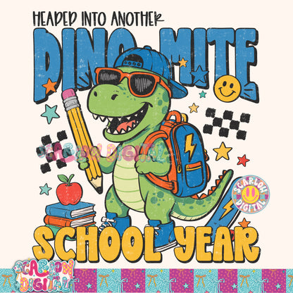 Heading Back Into a Dino-Mite School Year PNG Digital Design
