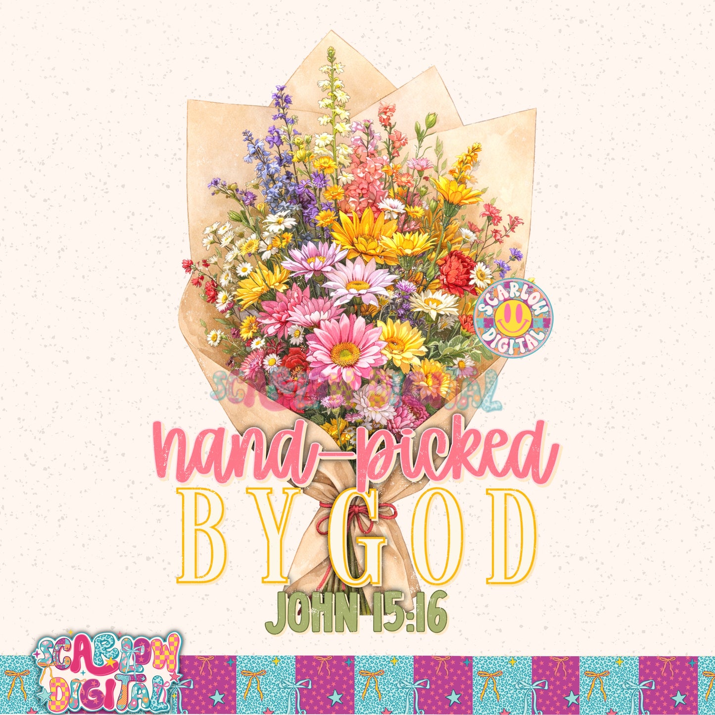 Hand Picked By God PNG Digital Design