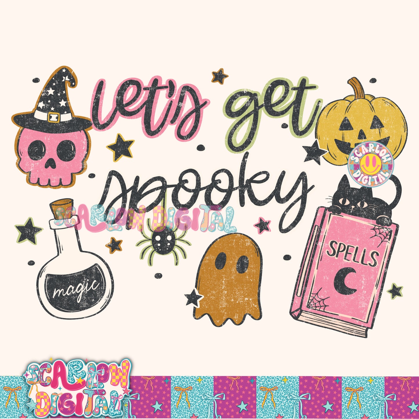 Let's Get Spooky PNG Digital Design