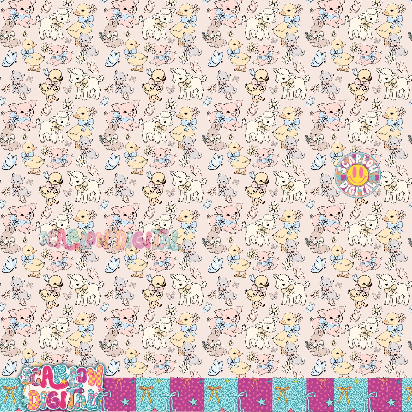 Animals Seamless Pattern Digital Design