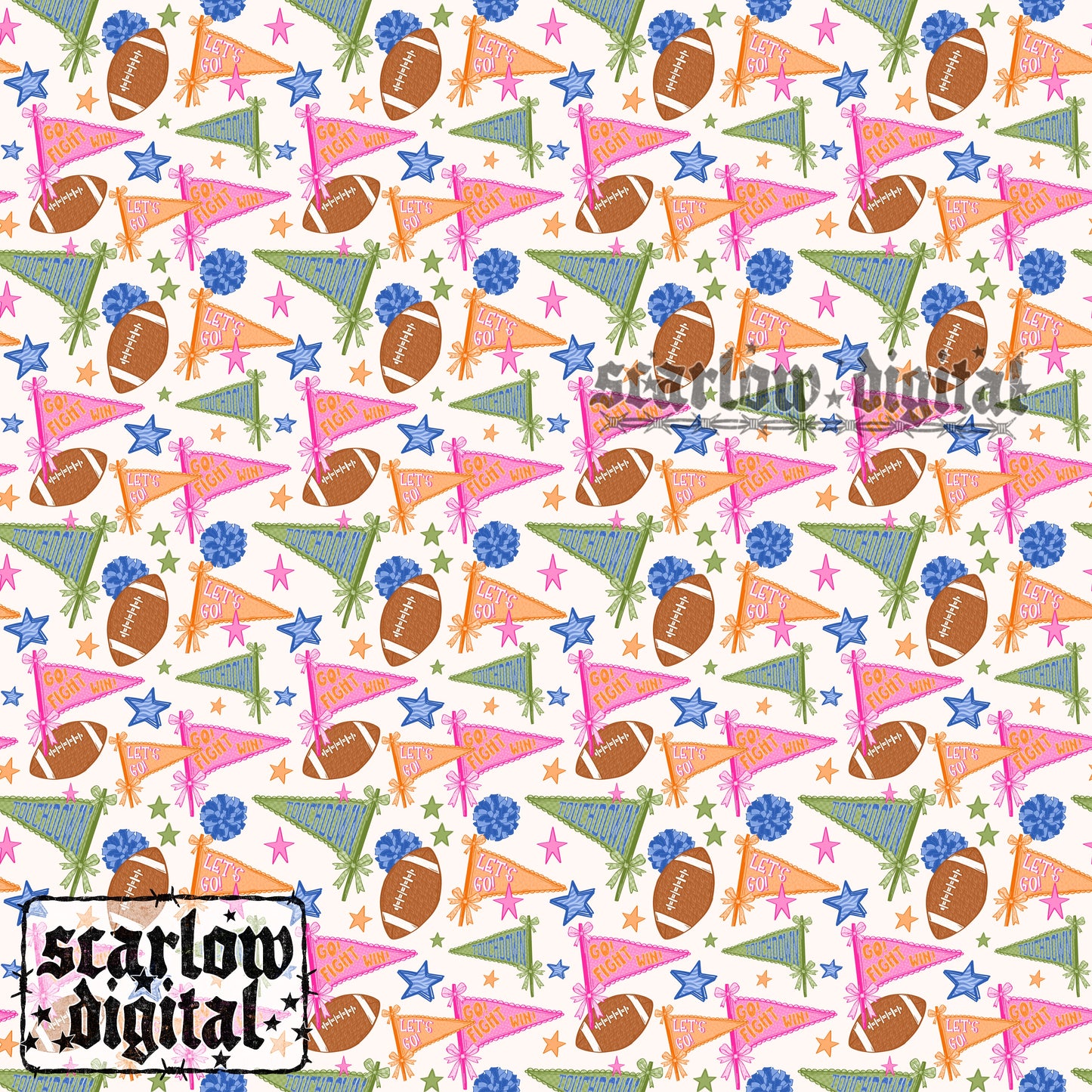 Football Flags Seamless Pattern Digital Design