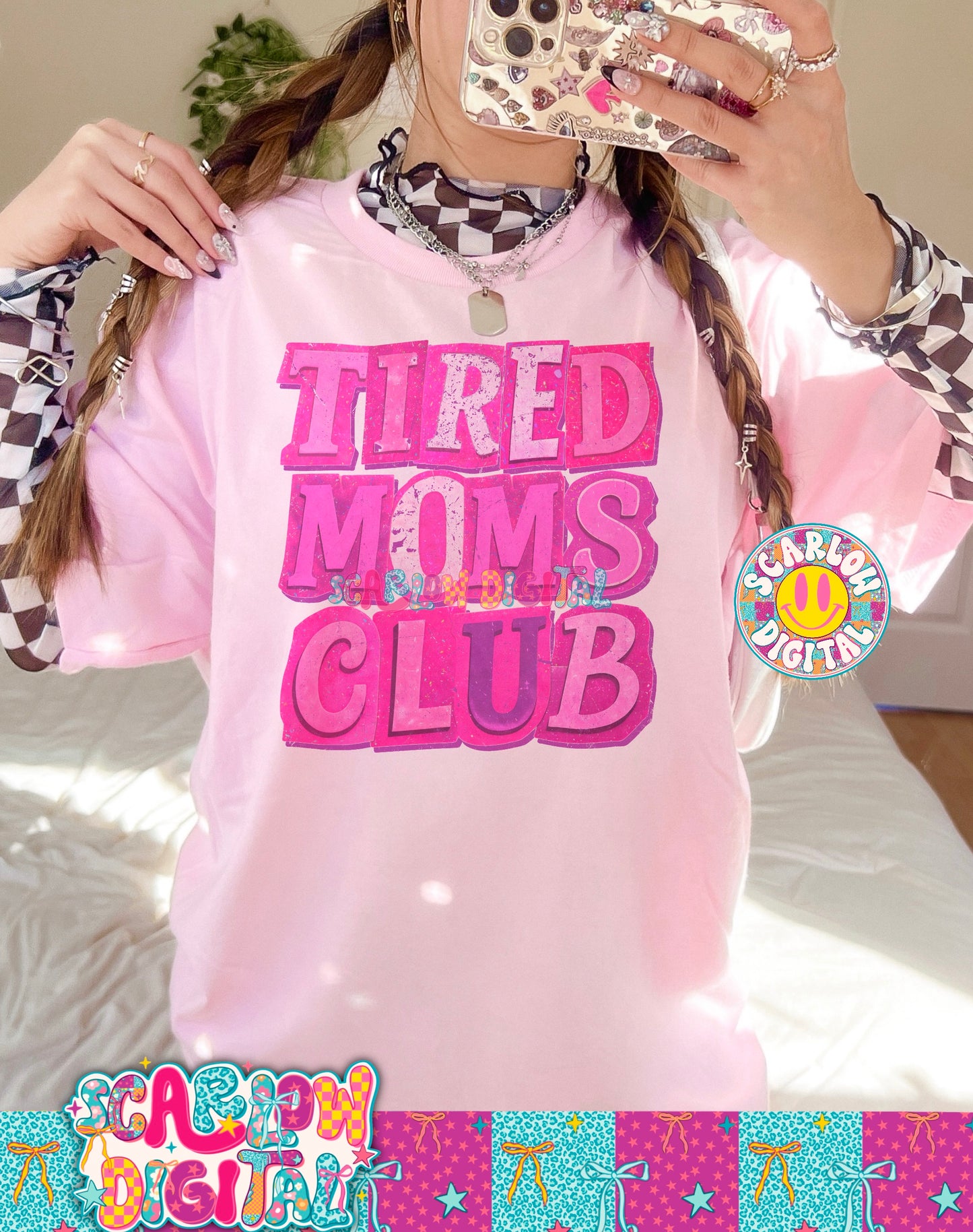 Tired Moms Club PNG Digital Design