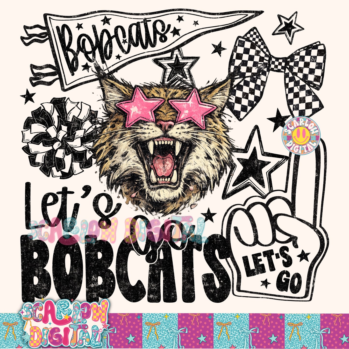 Bobcats Mascot PNG Digital Design