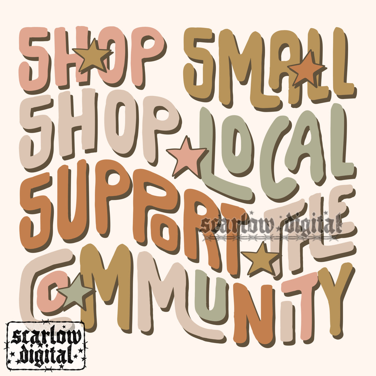 Shop Small Shop Local Support the Community PNG Digital Design