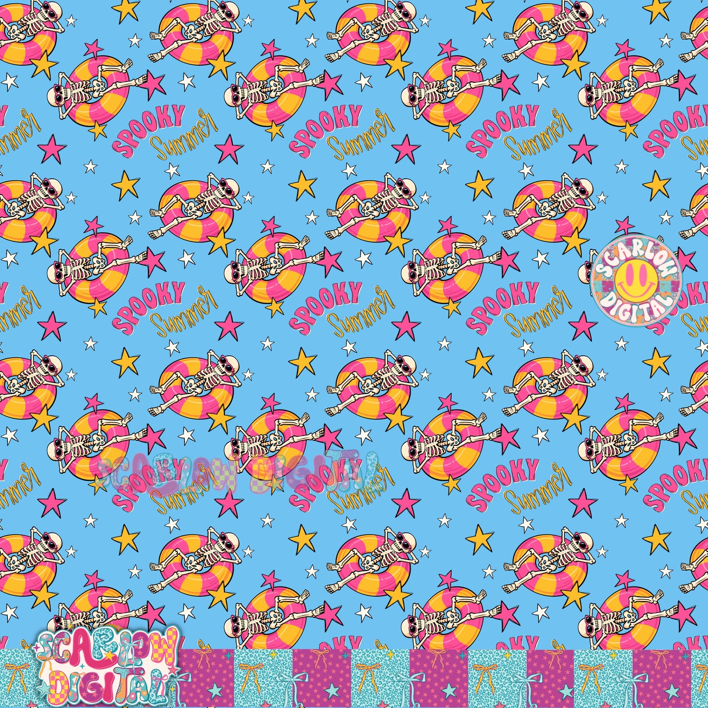 Spooky Summer Seamless Pattern Digital Design