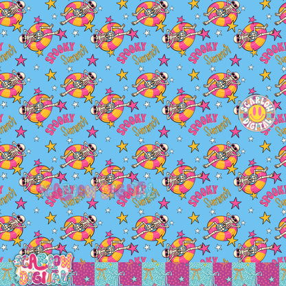 Spooky Summer Seamless Pattern Digital Design