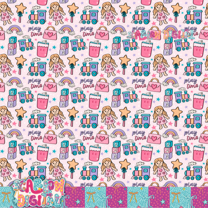 Play Time Seamless Pattern Digital Design