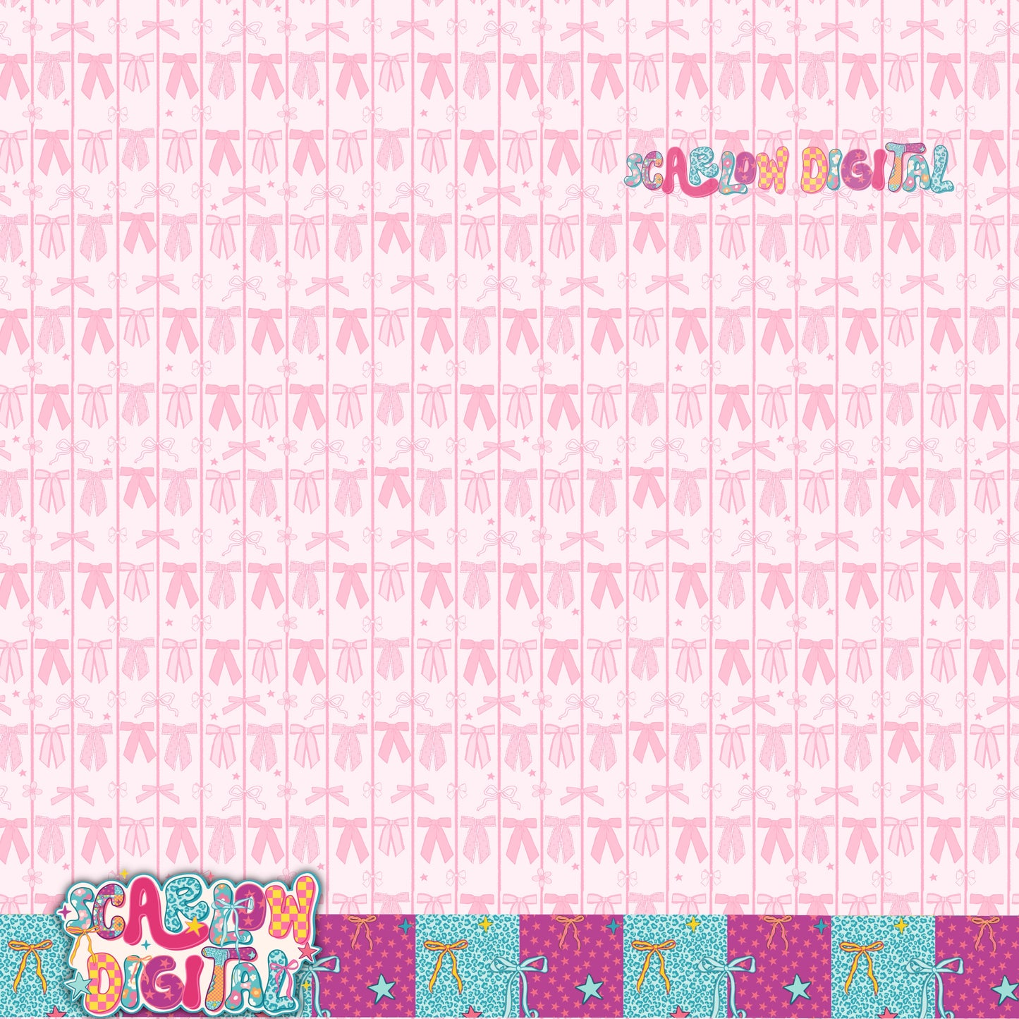 Pink Coquette Bows Seamless Pattern Digital Design