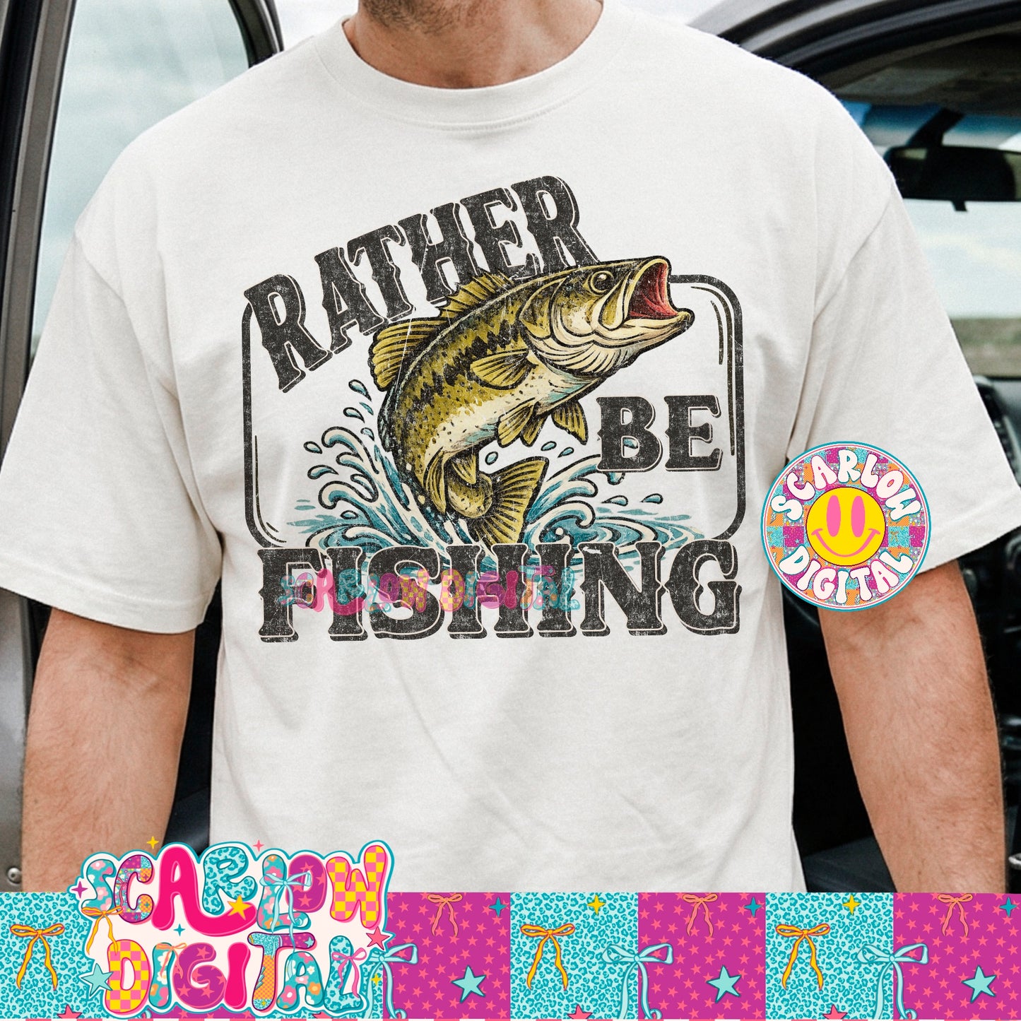 Rather Be Fishing PNG Digital Design