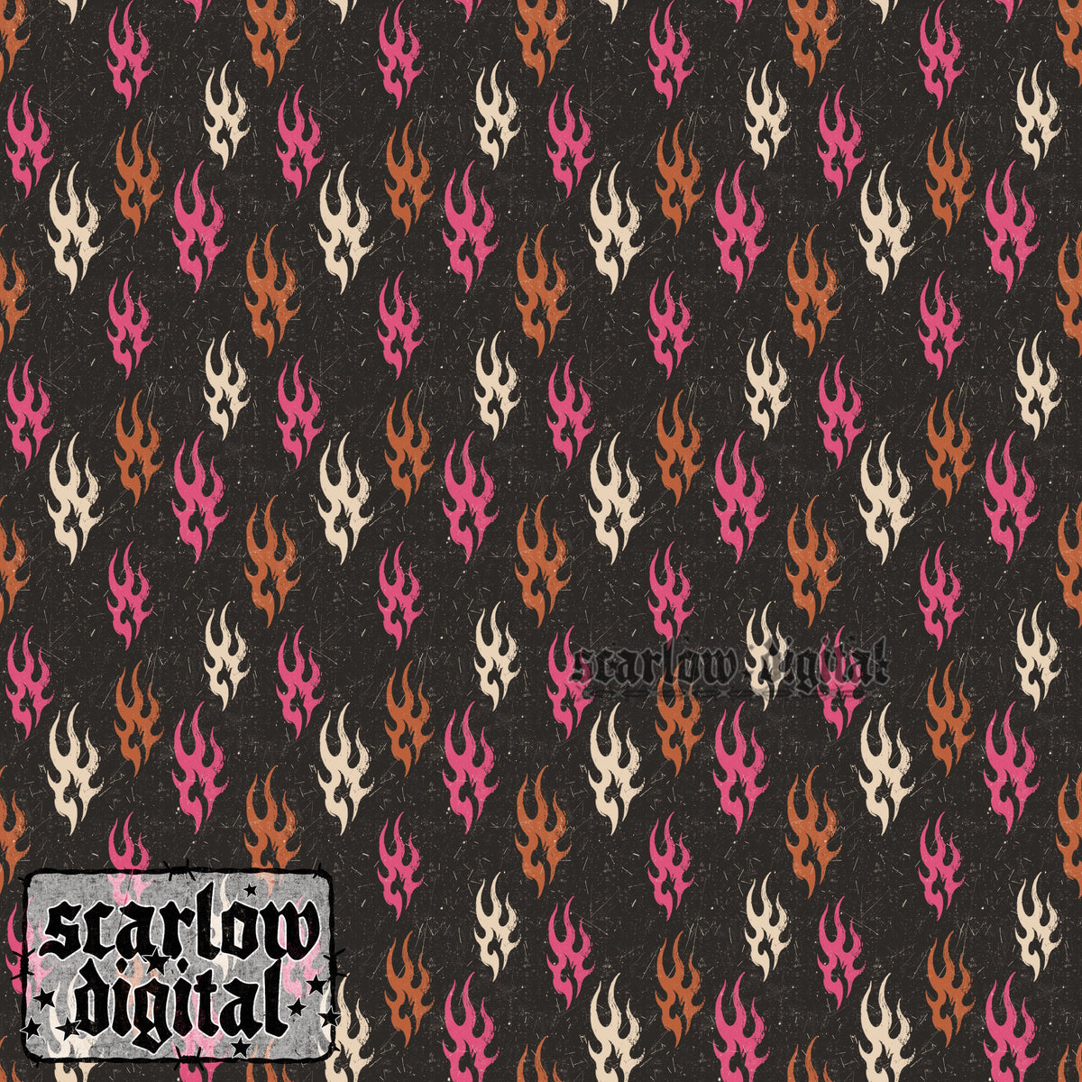 Flames Seamless Pattern Digital Design