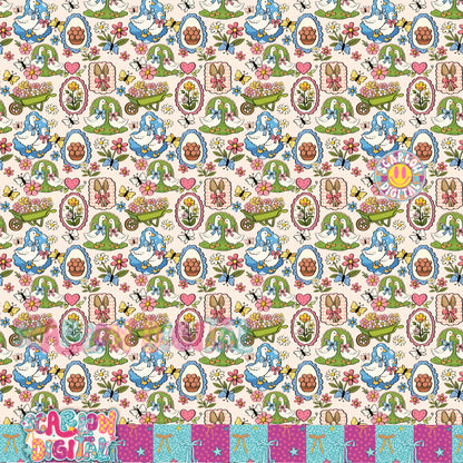 Spring Things Seamless Pattern Digital Design