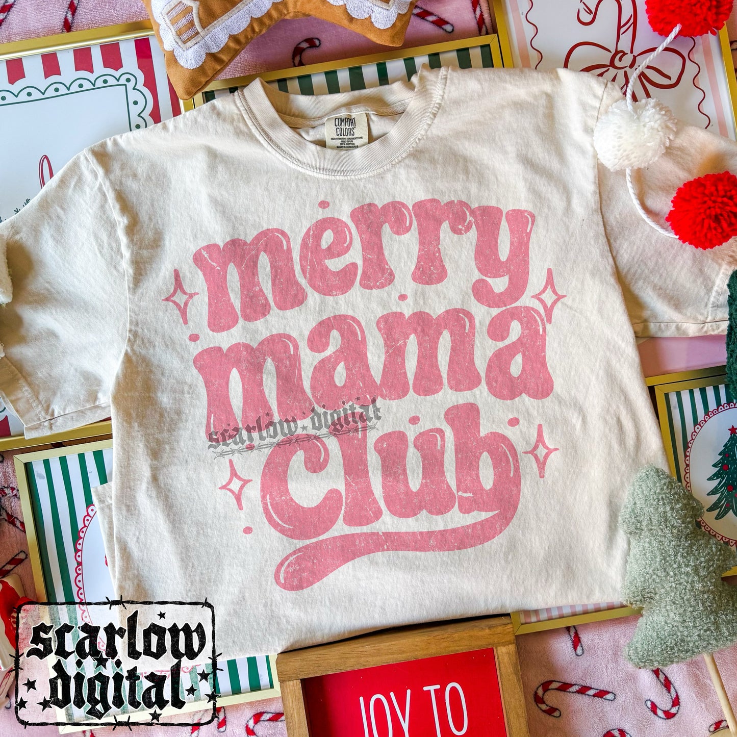 Merry Mama Club PNG Digital Design