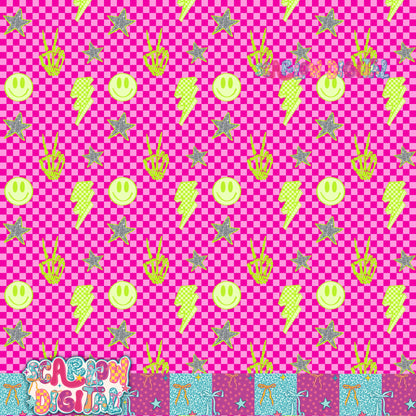 Lime Pink Seamless Pattern Digital Design