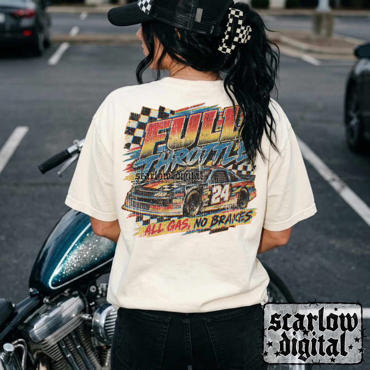 Full Throttle All Gas No Brakes Racing PNG Digital Design