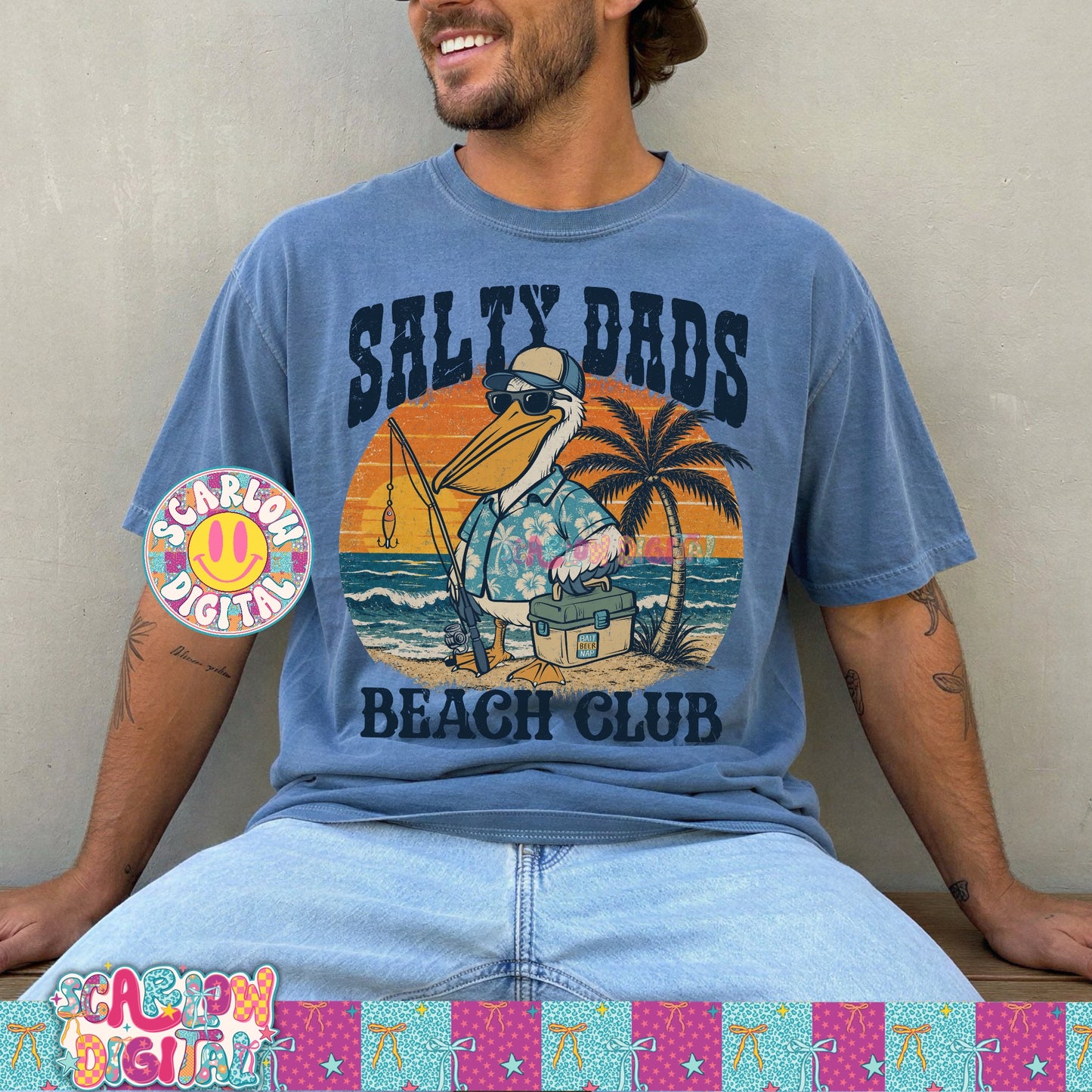 Salty Dads Beach Club PNG Digital Design