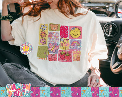 Colorful Doodle Boxes PNG Digital Design