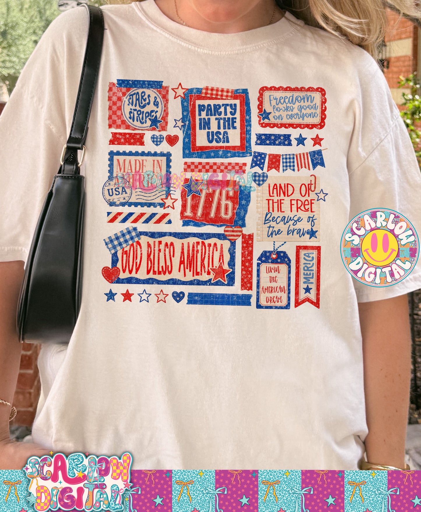 July 4th Pieces PNG Digital Design