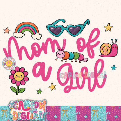 Mom of a Girl PNG Digital Design