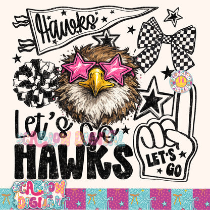 Hawks Mascot PNG Digital Design