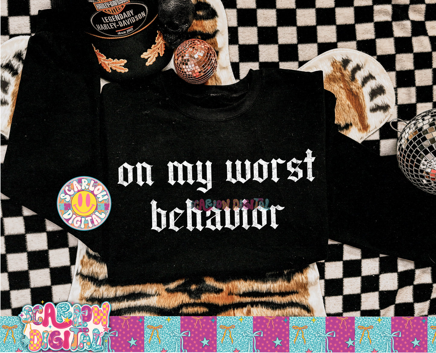 On My Worst Behavior PNG Digital Design
