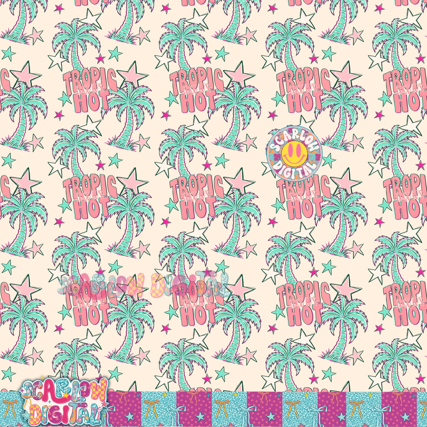 Tropic Like It's Hot Seamless Pattern Digital Design
