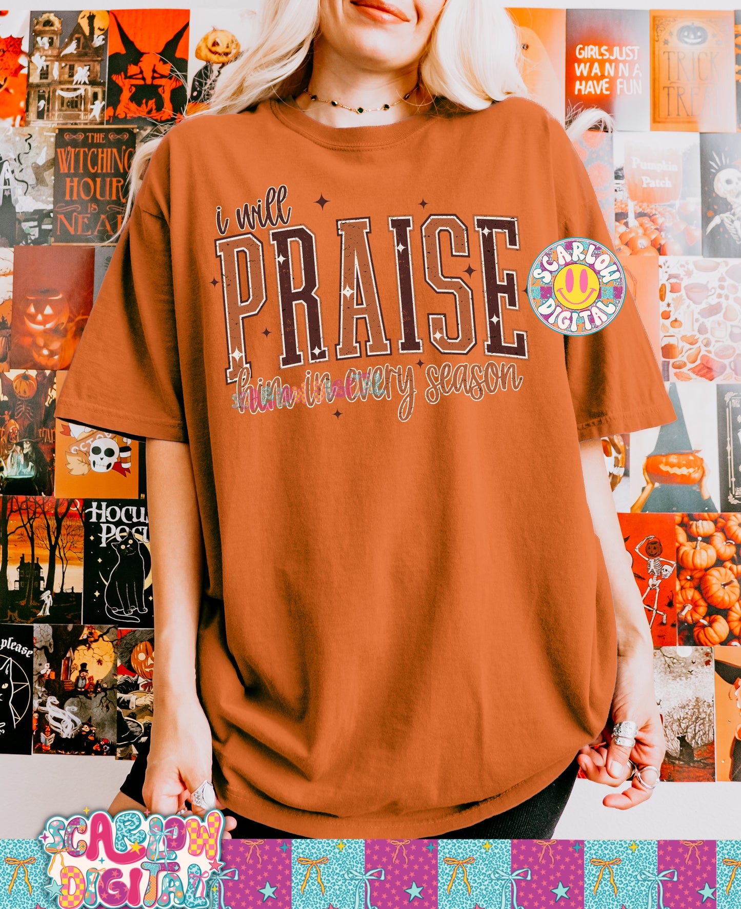 I Will Praise Him in Every Season Fall PNG Digital Design