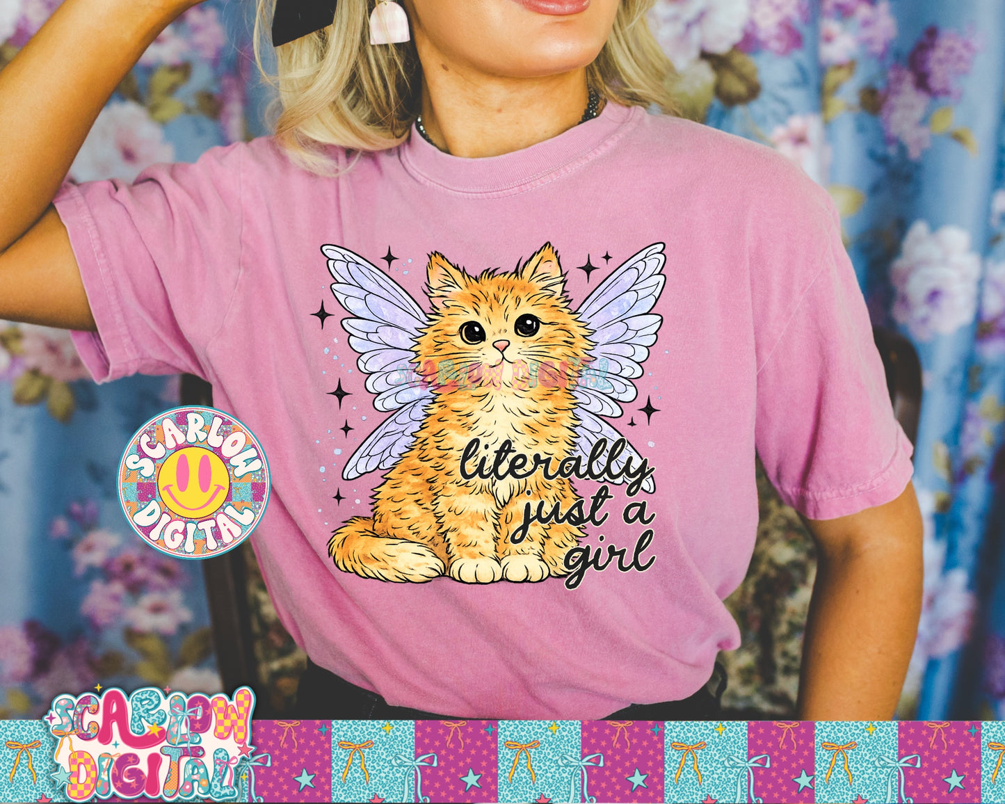 Literally Just a Girl PNG Cat Digital Design