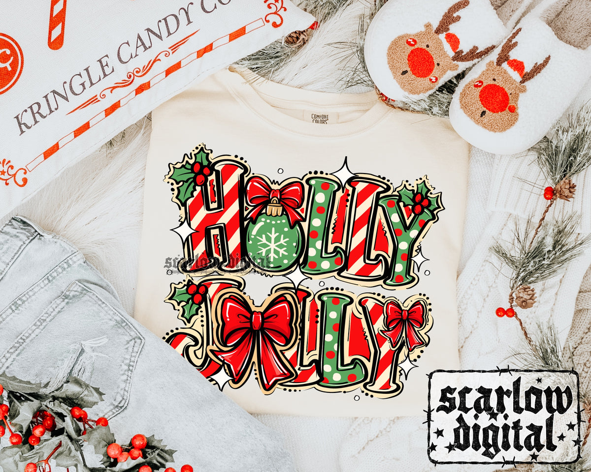 Holly Jolly PNG Digital Design