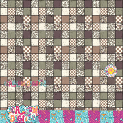 Camo Patchwork Seamless Pattern Digital Design