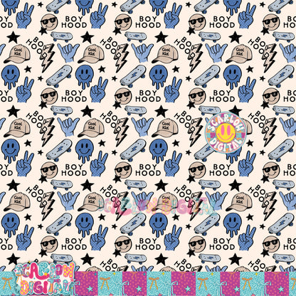 Boyhood Seamless Pattern Digital Design