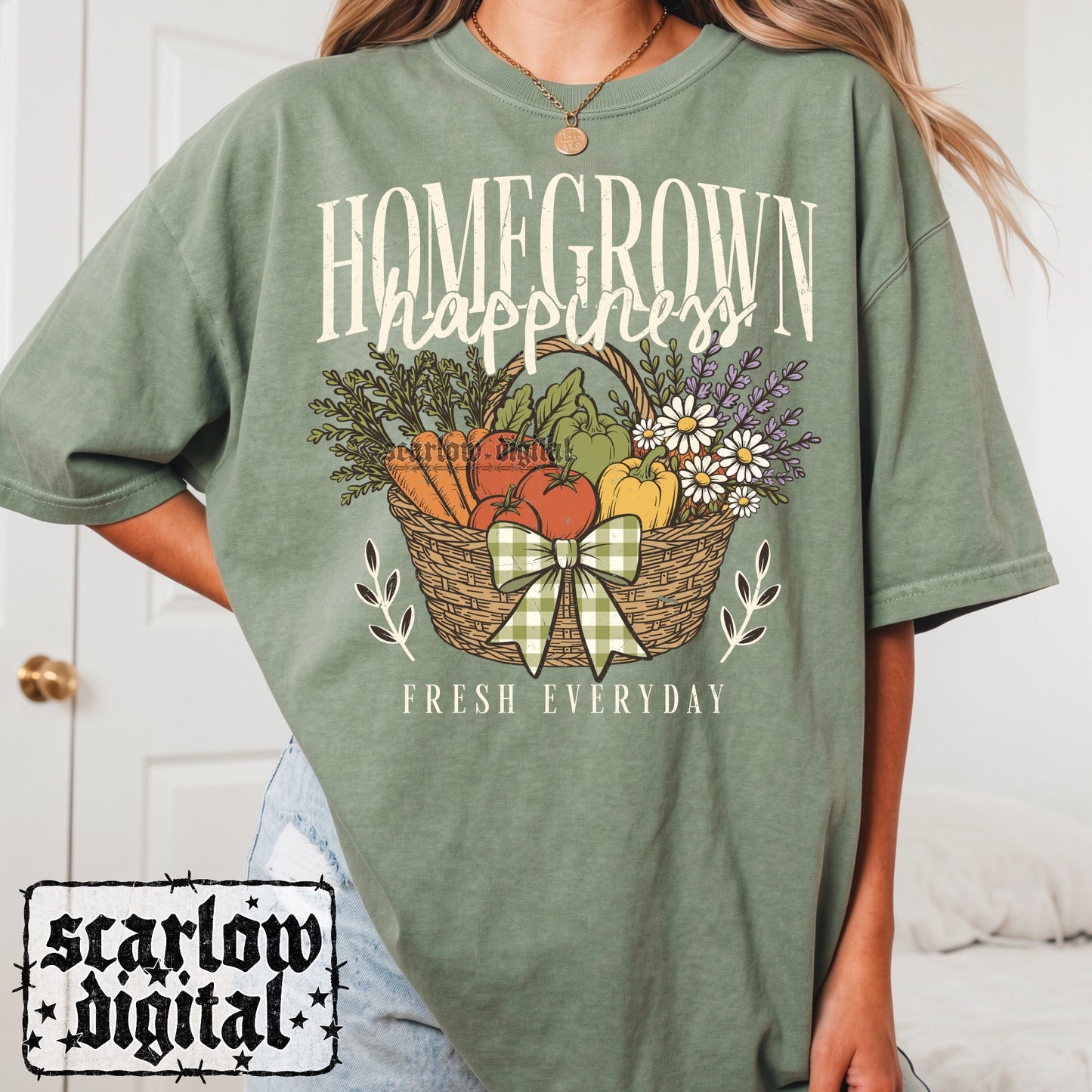 Homegrown Happiness PNG Digital Design