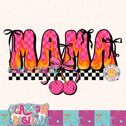 Cherry Retro Mama PNG Digital Design