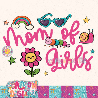 Mom of Girls PNG Digital Design