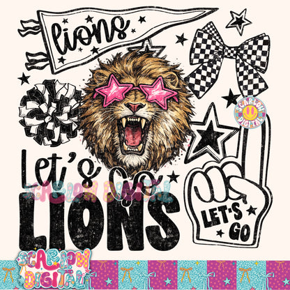 Lions Mascot PNG Digital Design