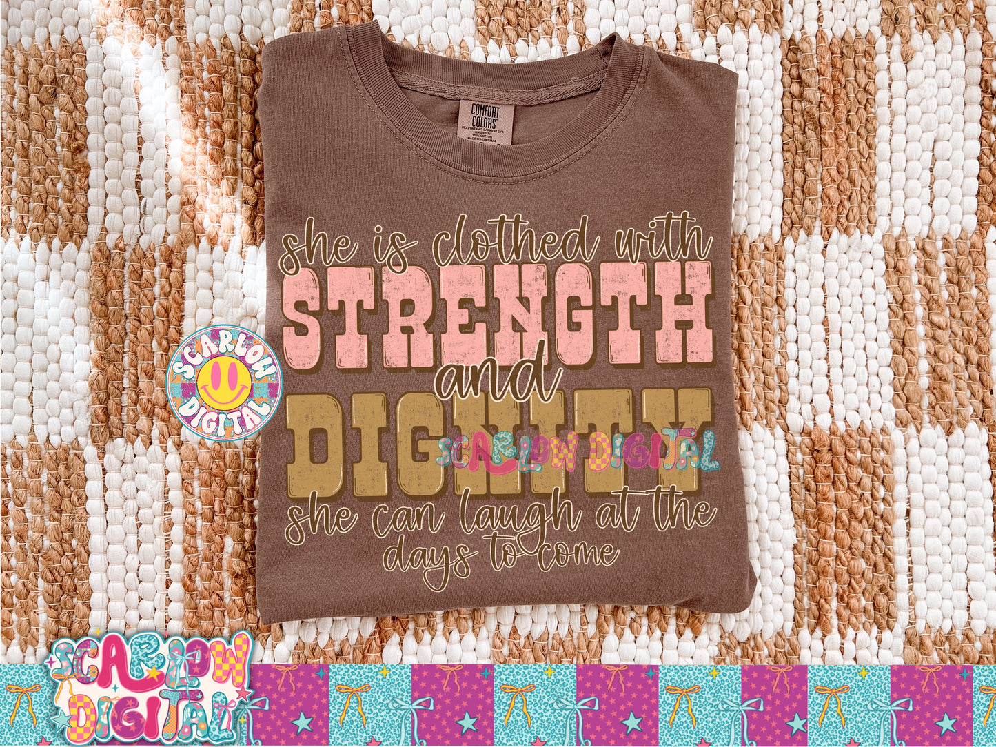 She is Clothed With Strength and Dignity PNG Digital Design