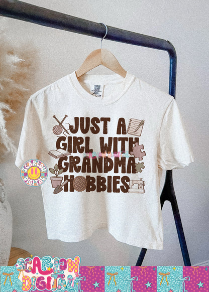Just a Girl With Grandma Hobbies PNG Digital Design