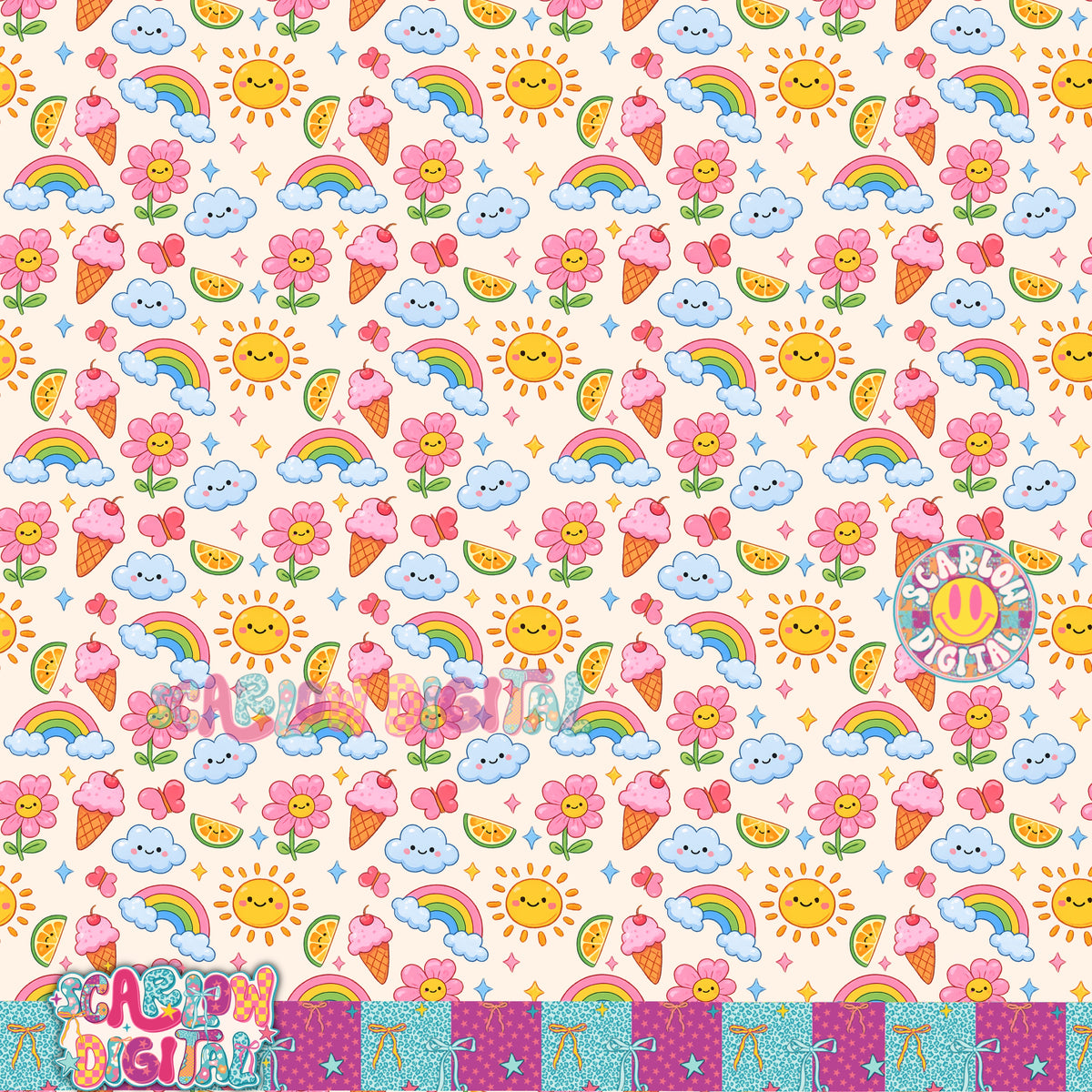 Modern Happy Pattern Happy Seamless Pattern Digital Design – Scarlow Digital