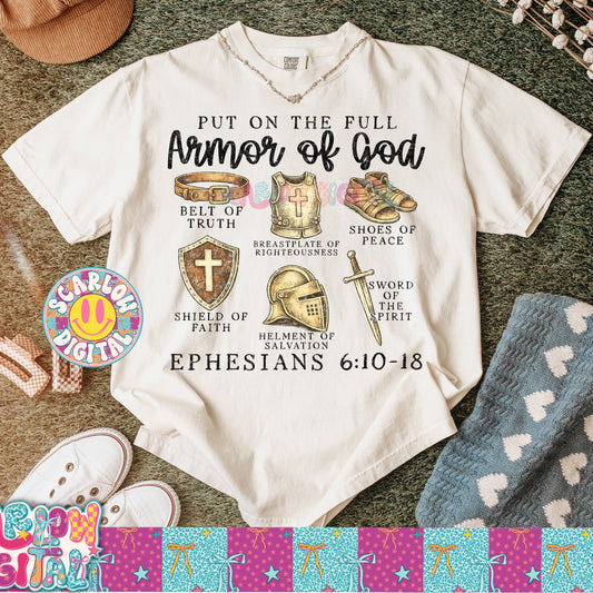 Put on the Full Armor of God PNG Digital Design