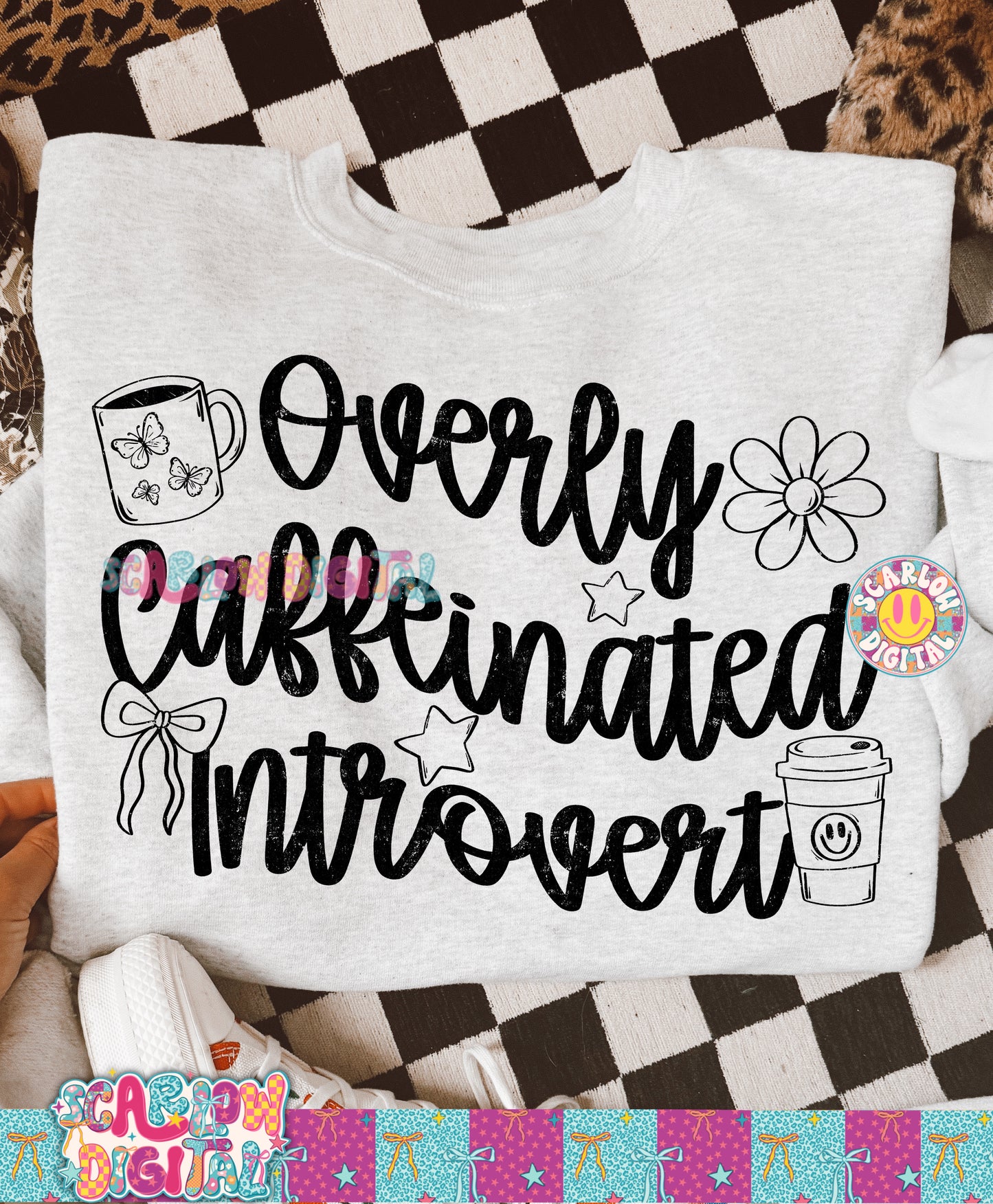 Overly Caffeinated Introvert PNG Digital Design