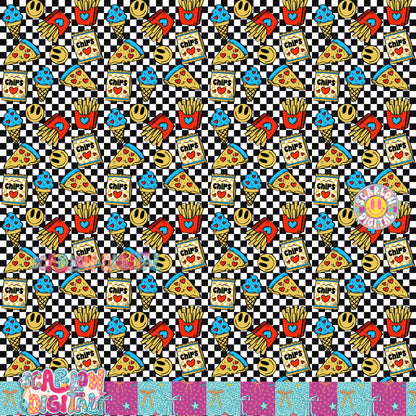Snacks Seamless Pattern Digital Design