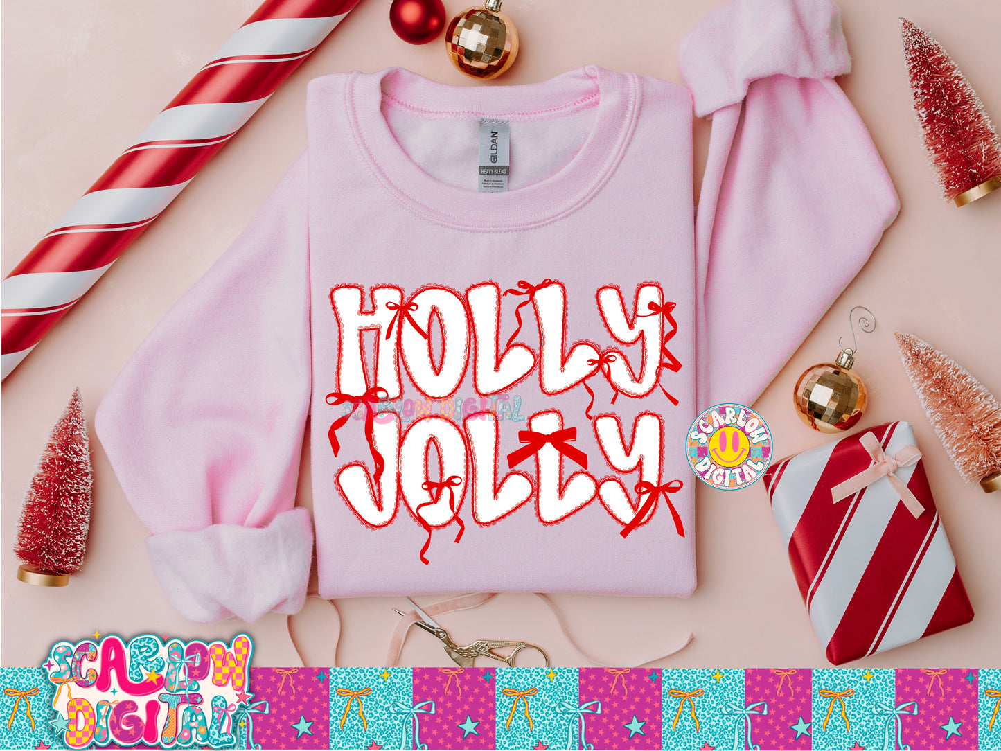 Holly Jolly PNG Digital Design