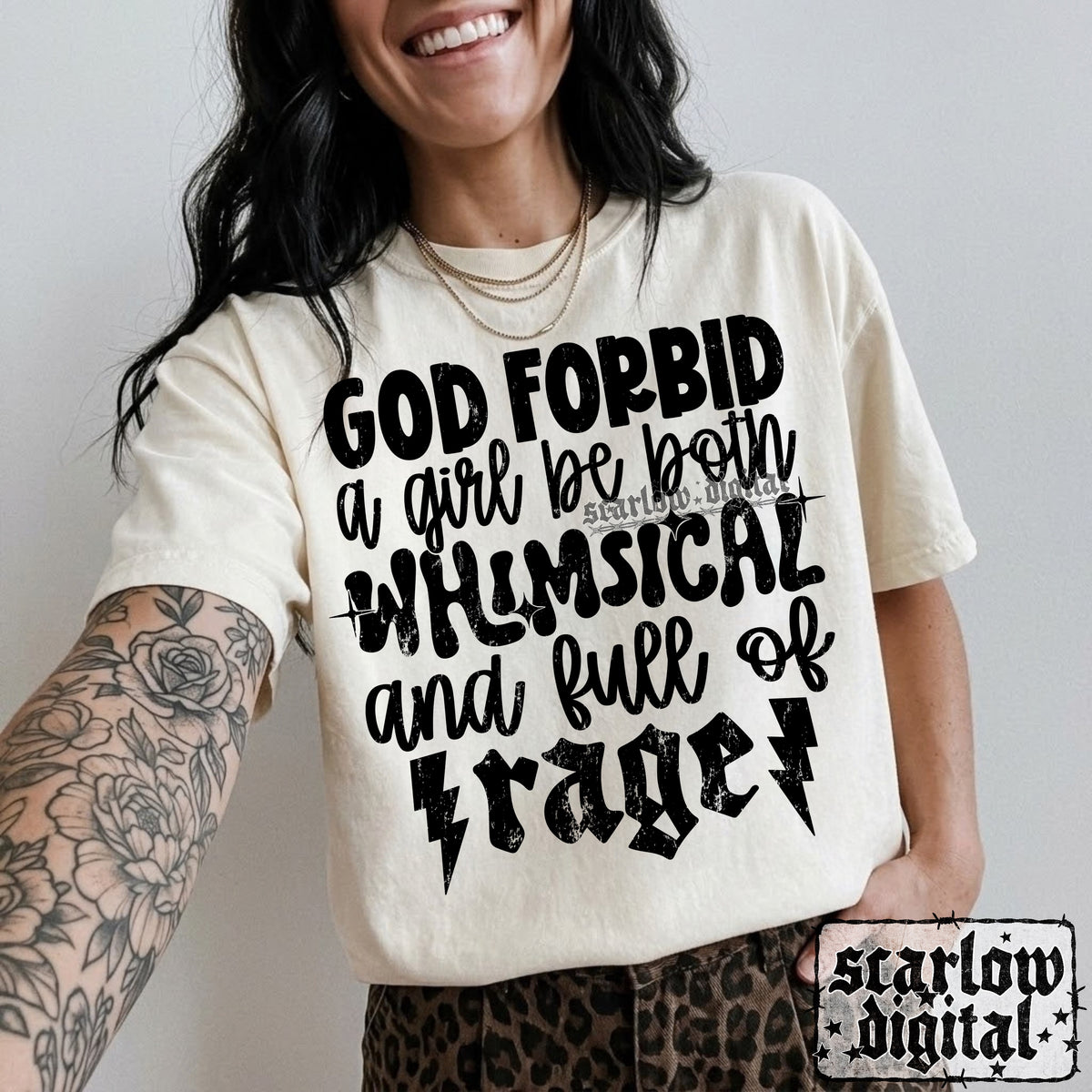 God Forbid a Girl Be Both Whimsical and Full of Rage PNG Digital Design