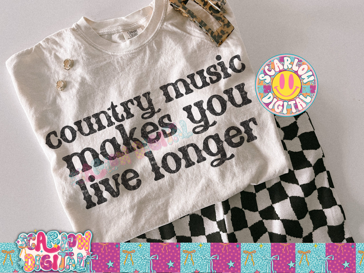 Country Music Makes You Live Longer PNG Digital Design